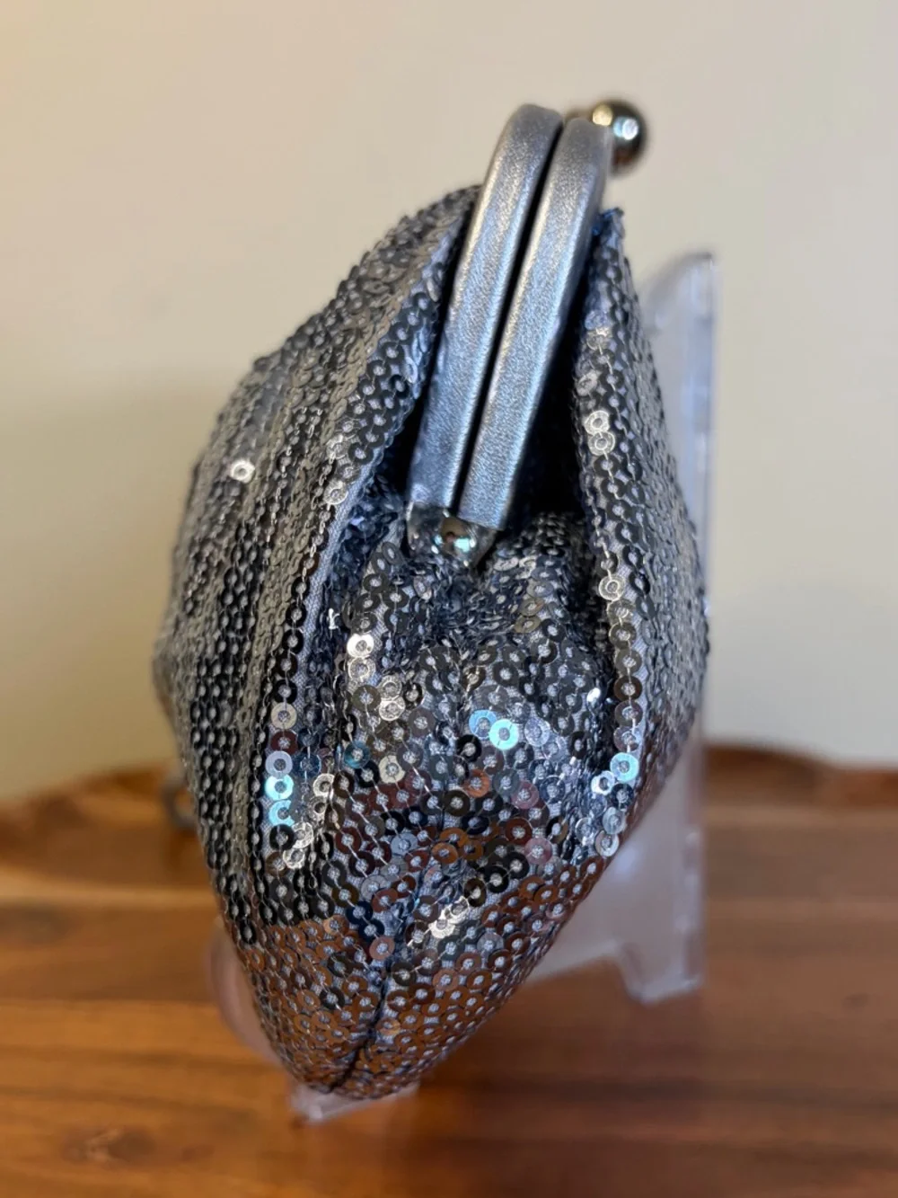 Coach Julia Silver Sequin Kiss-lock Clutch Limited Edition 44475
